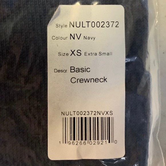 NEW! NAADAM x S.Pellegrino Size XS Basic Crew Navy Sweater $295 msrp J7-9 - Picture 10 of 11